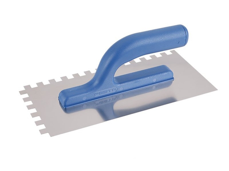 FESTA fier zimțat 130 x 280 mm inox 10 x 10 mm cu mâner din plastic