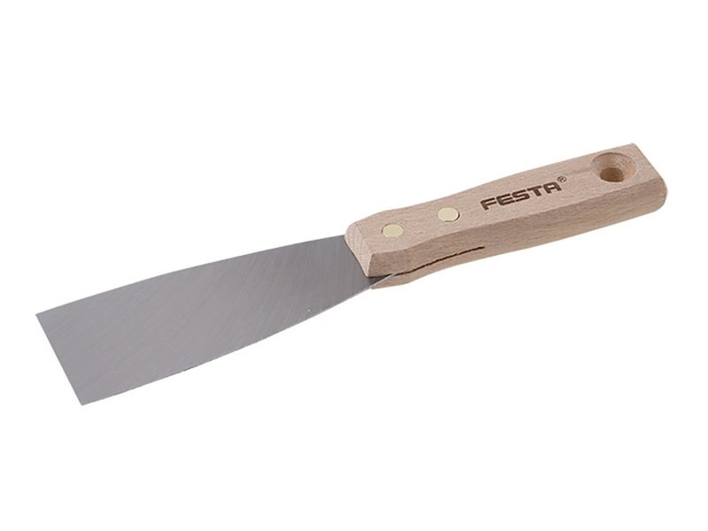 FESTA Spatulă din oțel 50 mm cu mâner din lemn