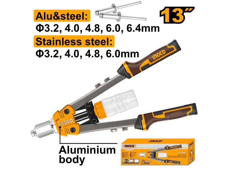 INGCO clește pentru nituri pătrate 3,2 - 6,4 mm 330 mm