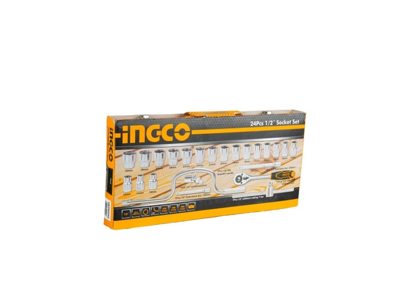 INGCO set de prize 24 piese 1/2" 10-32 mm CrV - 1 | YEO