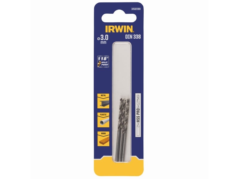 IRWIN Burghiu spiralat 3 x 61/33 mm HSS PRO cilindric (3 buc)