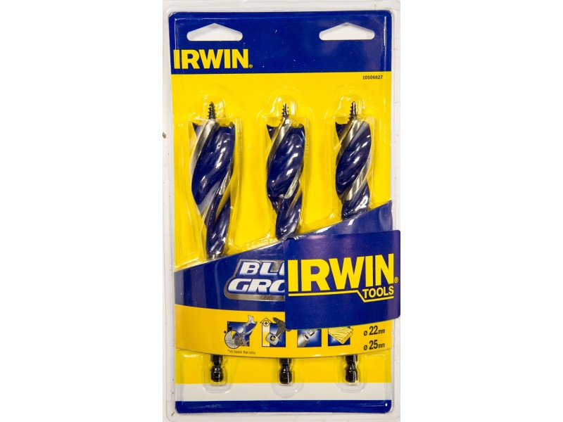 IRWIN Set de burghie pentru lemn 3 piese bit Blue Groove 6x (20-22-25 mm) - 2 | YEO