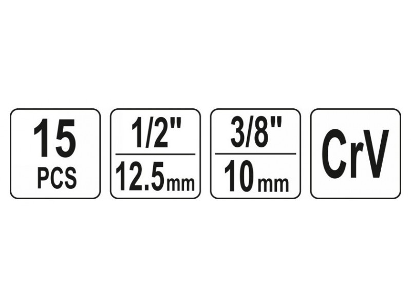 Kit de asamblare sistem de frânare YATO 15 piese 1/2" 3/8" CrV