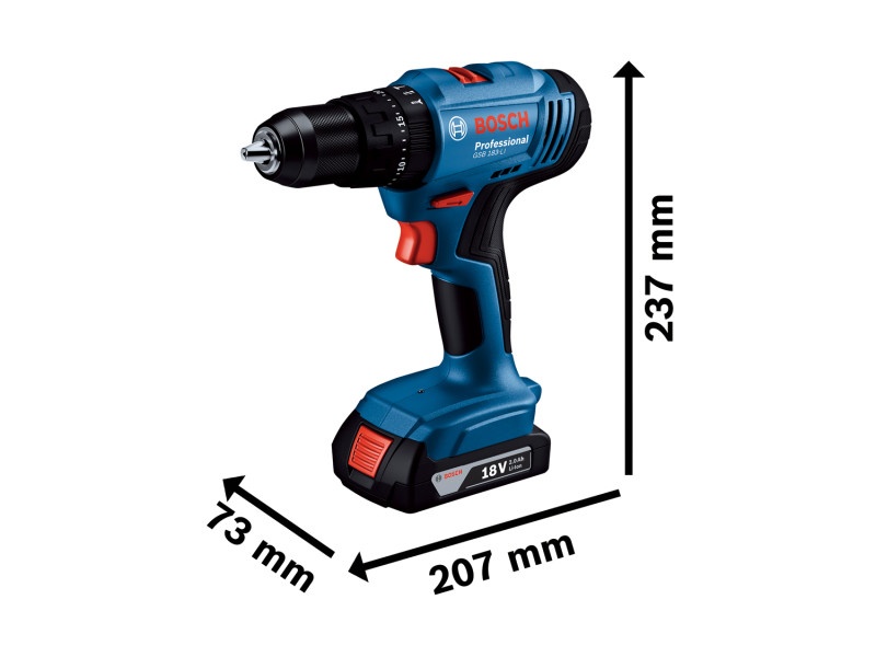 Mașină de găurit cu percuție fără fir BOSCH GSB 183-LI în cutie (2 baterii de 2,0 Ah + încărcător)