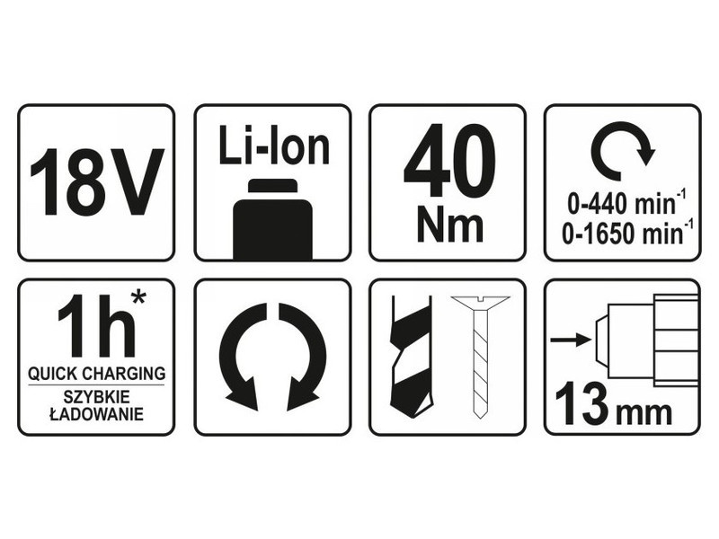 Mașină de găurit fără fir YATO 40 Nm 18 V Li-Ion (fără acumulator și încărcător) - 3 | YEO