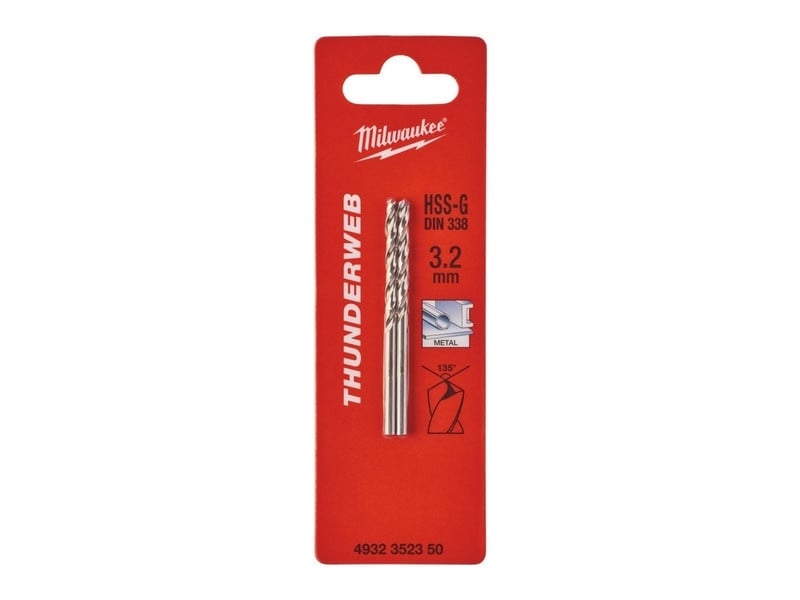 MILWAUKEE Burghie 3,2 x 65/36 mm HSS-G DIN 338 Thunderweb (2 buc)