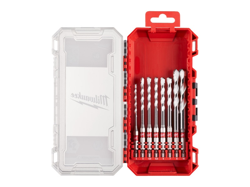 MILWAUKEE Burghiu multifuncțional 1/4" Hex cu clemă UK set de 8 piese