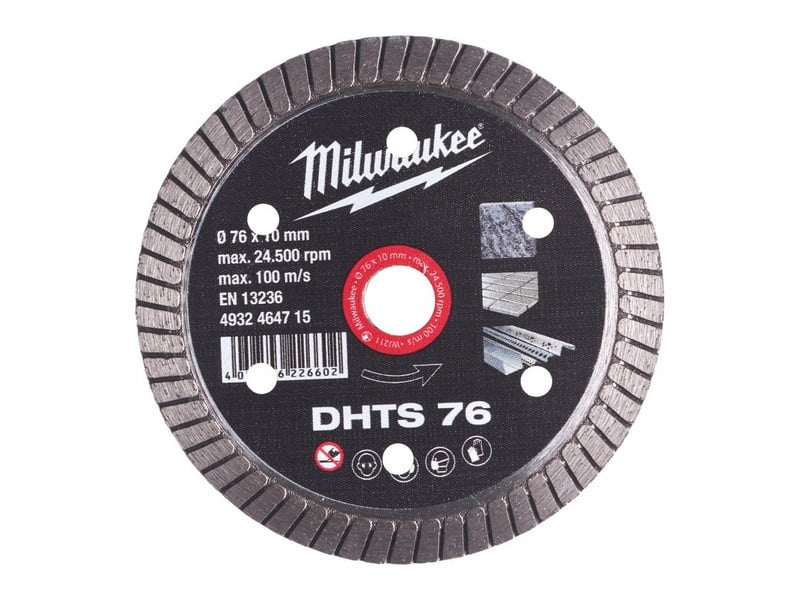 MILWAUKEE Disc de tăiere diamantat 76 x 1,0 x 5,0 x 10 mm turbo