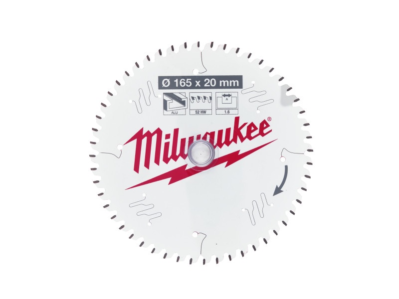 MILWAUKEE Lamă de ferăstrău pentru aluminiu 165 x 20 x 1,6 mm / 52T ATB