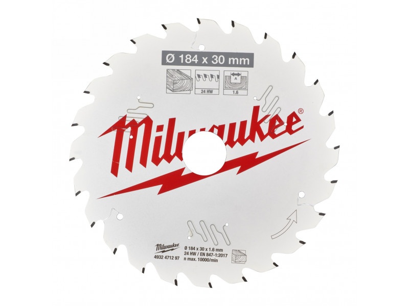 MILWAUKEE Lamă de ferăstrău pentru lemn 184 x 30 x 2,2 mm / 24T ATB - 1 | YEO