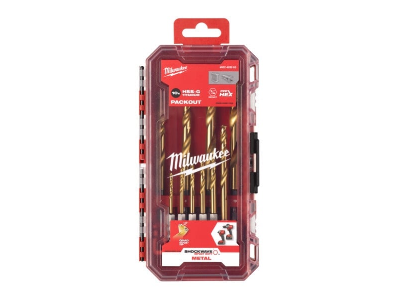 MILWAUKEE Set burghiu 10 piese, Shockwave HSS-G TIN - 1 | YEO