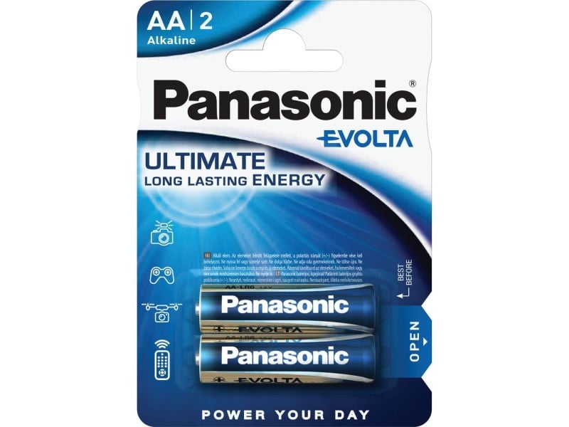 PANASONIC EVOLTA AA/pencil baterie alcalină cu durată de viață super lungă 1,5 V (2 buc)