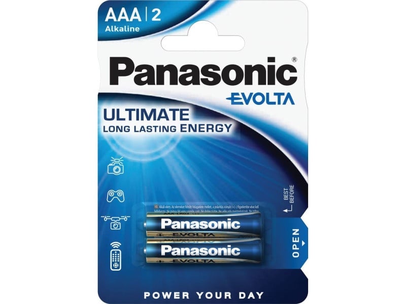 PANASONIC EVOLTA Baterie alcalină AAA/micro cu durată de viață super lungă 1,5 V (2 buc)