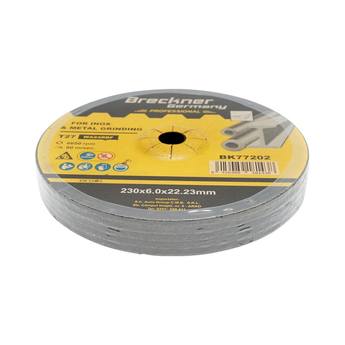 Panza disc flex, pentru taiat si polizat inox, T27 230x6.0x22mm, Cod: BK77202, Echivalență: DISGX90, Breckner Germany - 1 | YEO