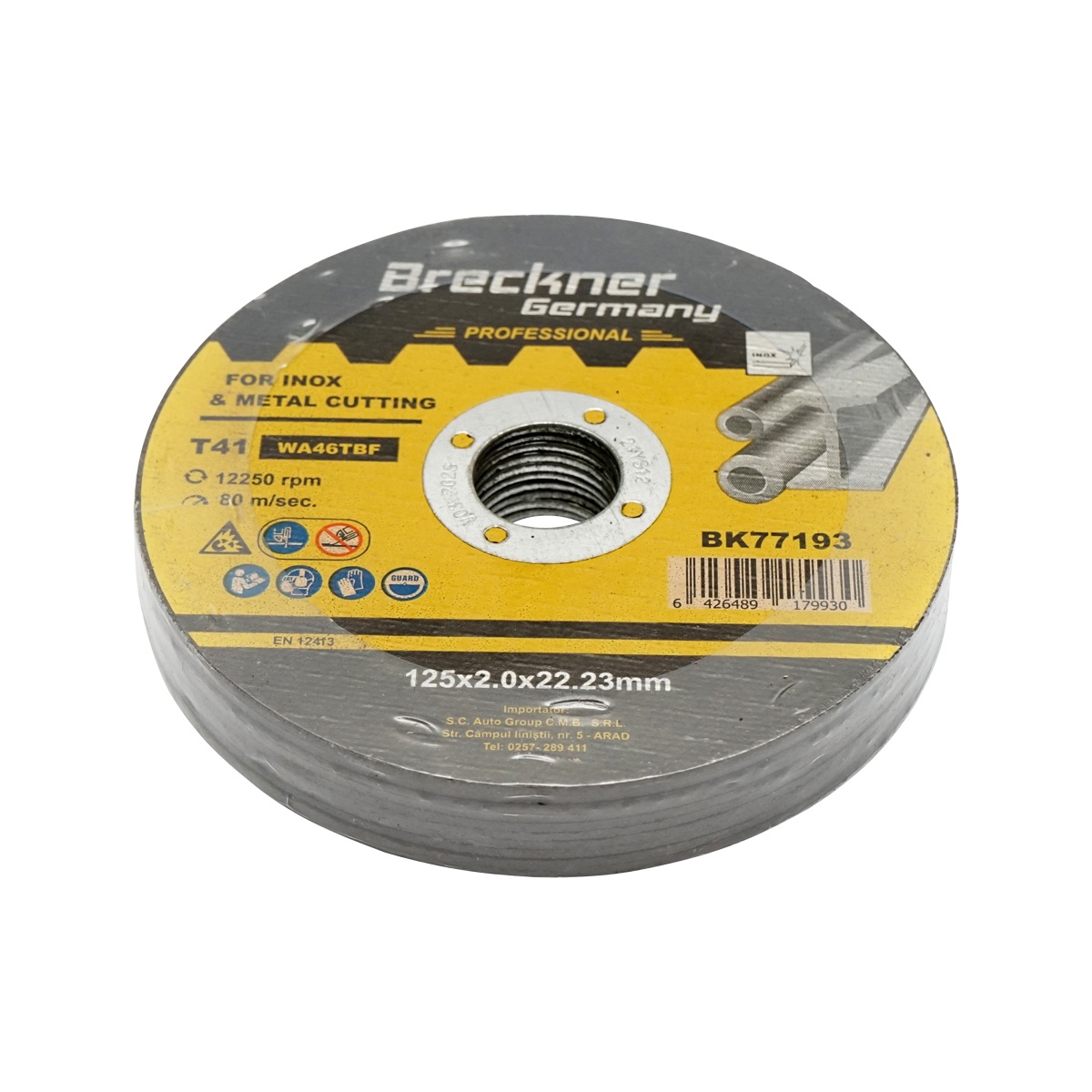 Panza disc flex pentru taiat si polizat inox T41 125x2.0x22mm , Cod: BK77193, Brand: BRECKNER GERMANY - 2 | YEO