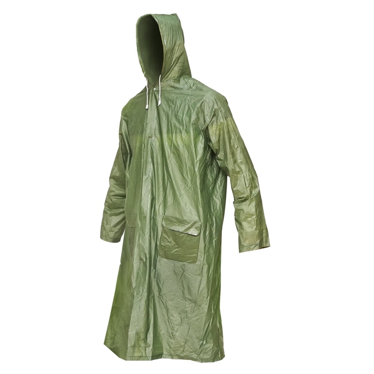 Pelerina cu gluga impermeabila XXXL din PVC, 2 buzunare, inchidere cu capse, verde inchis, Cod: BK77430, Germany - 1 | YEO