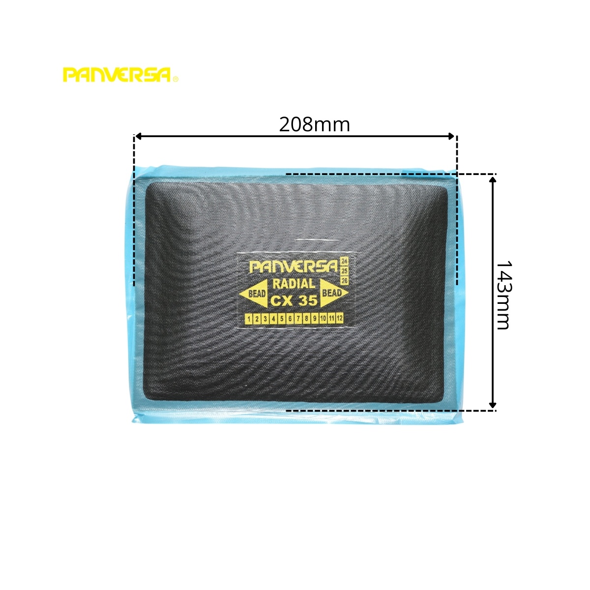 Petice vulcanizare anvelope radiale 143x208mm CX-35,DISRN88, Panversa - 1 | YEO