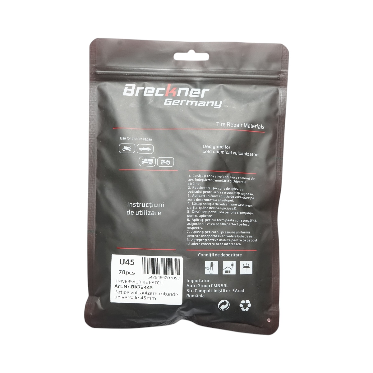 Petice vulcanizare rotunde 45mm BU-00 pentru camere de aer Breckner Germany, BK72445 - 2 | YEO