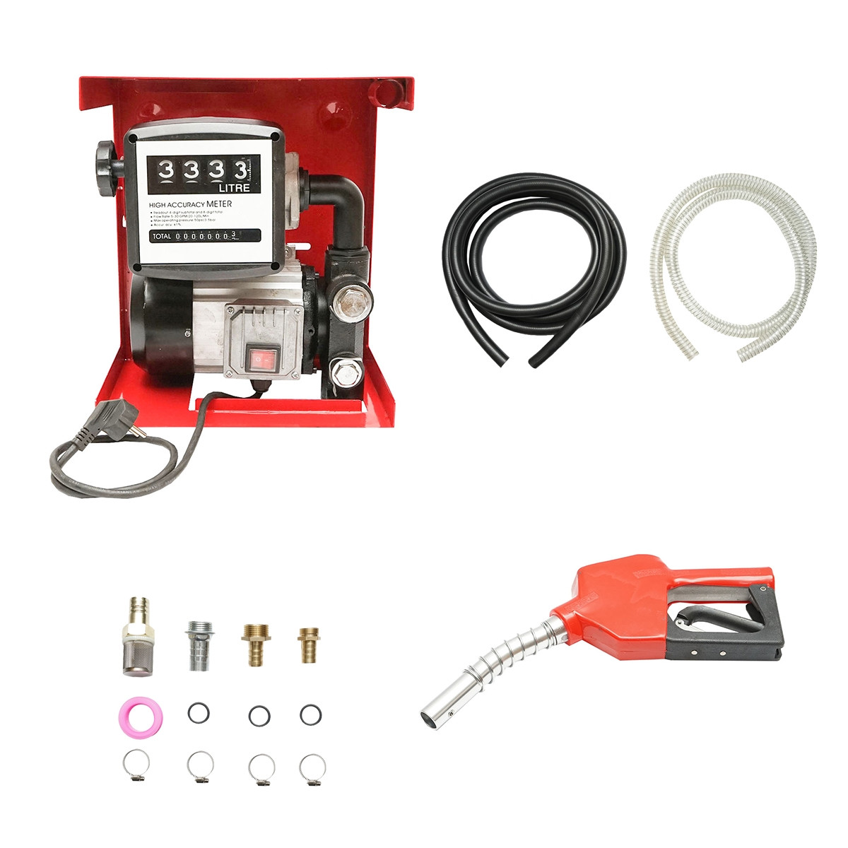 Pompa transfer motorina 220V 550W Breckner Debit 60L/min. (Kit cu contor, furtun aspiratie 1,5M, furtun transfer 4M, Pistol), Cod: DISMA68, Cod: DISMA68 Brand: BRECKNER GERMANY