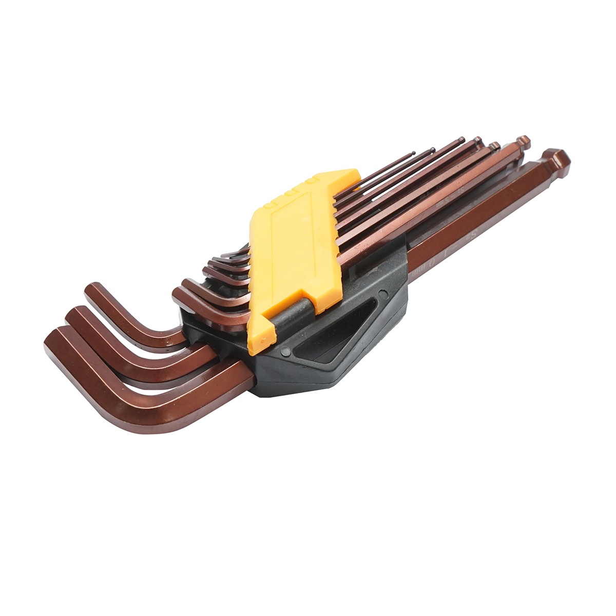 Set 9 chei imbus hexagonale T10-T50 (1.5-10mm) din otel tratat termic cu brat lung si cap sferic , Cod: DISPY24