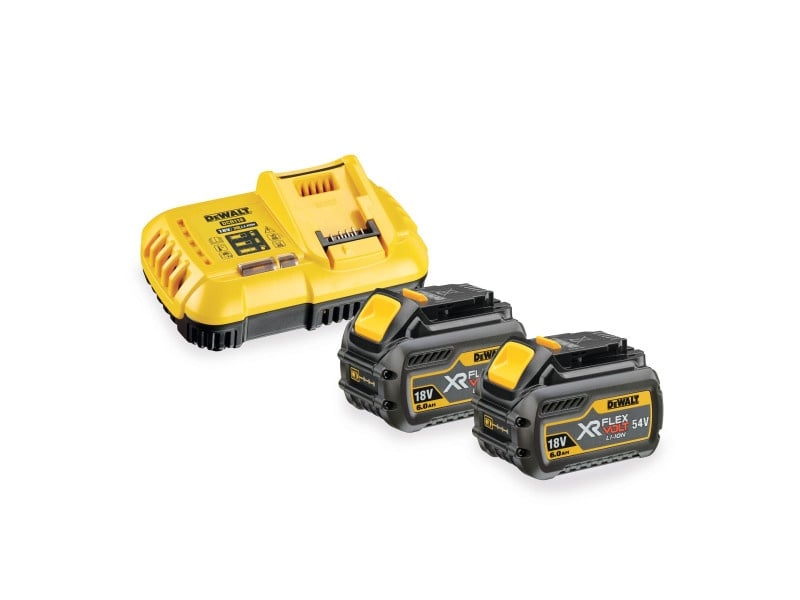 Set baterie și încărcător rapid DEWALT FlexVolt 18 V (2 baterii de 6 Ah) DCB118T2