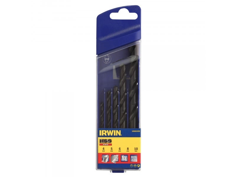 Set de burghie IRWIN din 5 piese HSS PRO cilindric (4-5-6-8-10 mm)