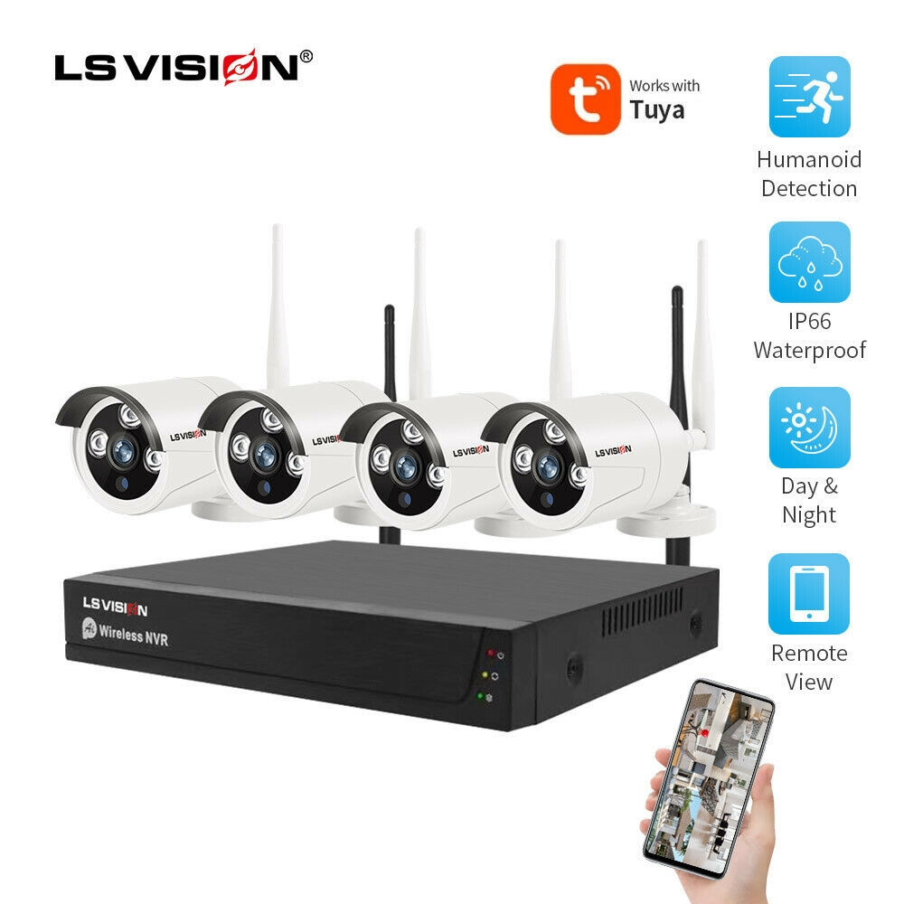 Sistem supraveghere CCTV 4 camere cu senzor de miscare WIFI, 2.4G, HD, Cod: DISEK06, Ls Vision