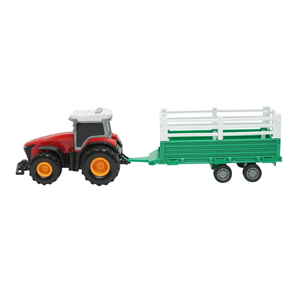 Tractor rosu cu remorca, 304x85x83mm jucarie copii +3 ani, Cod: DISLW90 - 1 | YEO