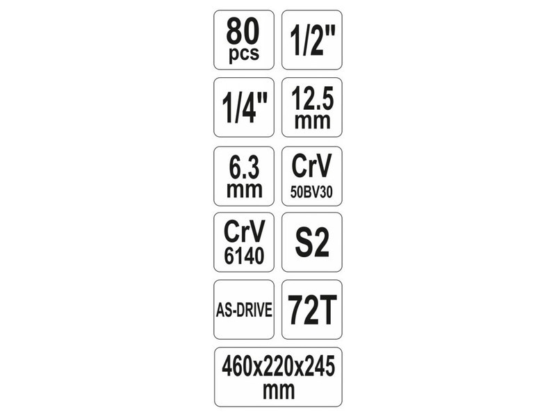Trusă de scule YATO Toolbox 80 piese