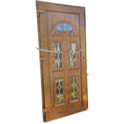 Usa, PVC & termopan, 90x200cm, maro, stejar auriu, stanga, Kirchberger, 7cm, 6 camere, panel decorativ