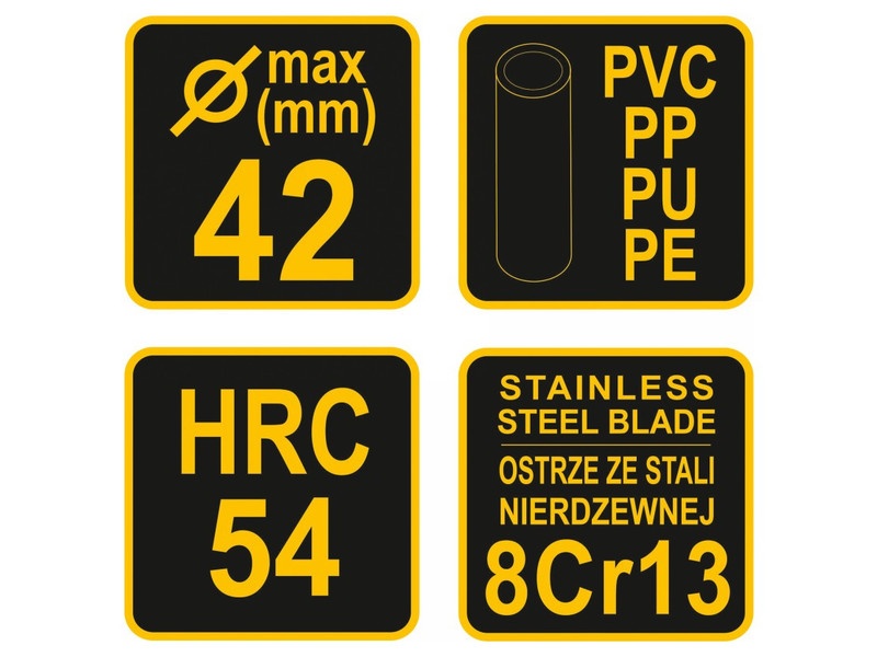 VOREL Foarfece de tăiat țevi PVC 42 mm