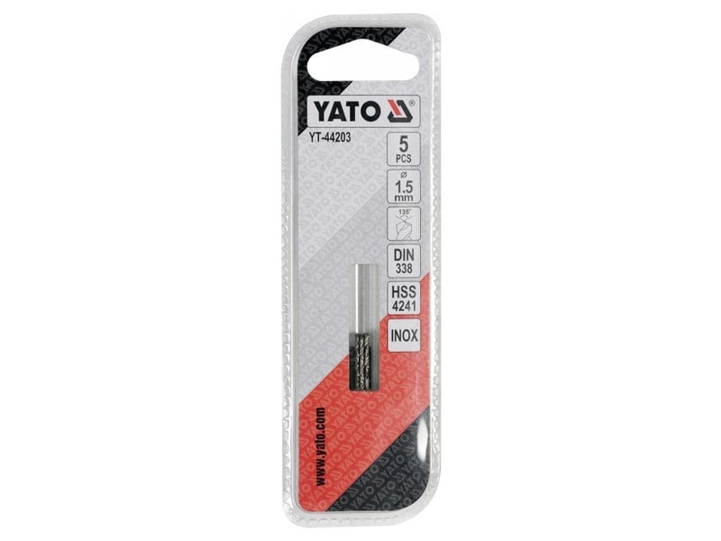 YATO Auger 1,5 x 40/18 mm inox HSS Premium (5 buc) - 2 | YEO