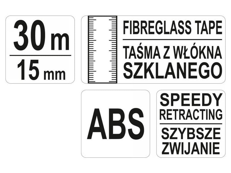 YATO Bandă de măsurare din fibră de sticlă 30 m x 15 mm