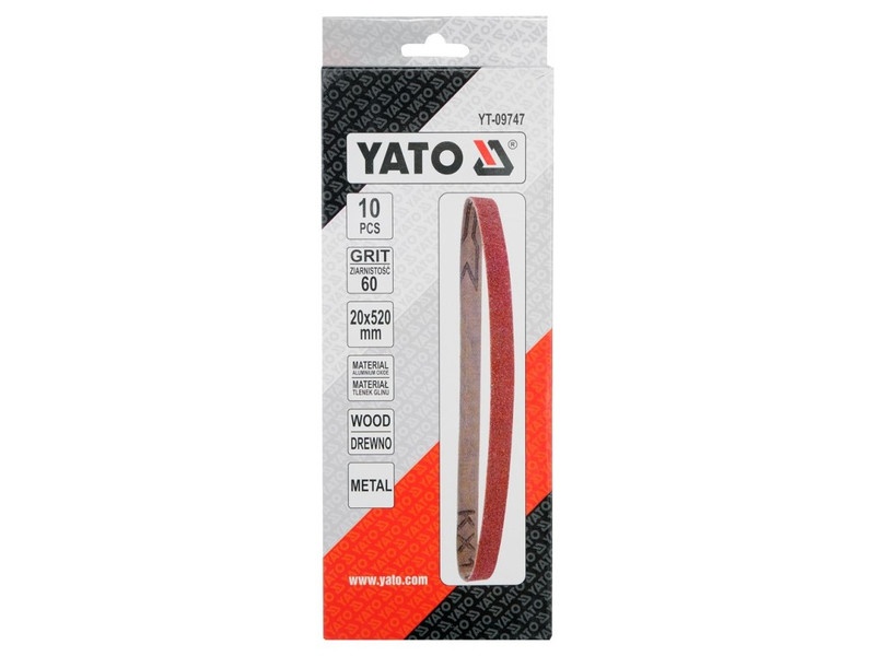 YATO Bandă de șlefuit 520 x 20 mm P60 (10 bucăți) - 3 | YEO