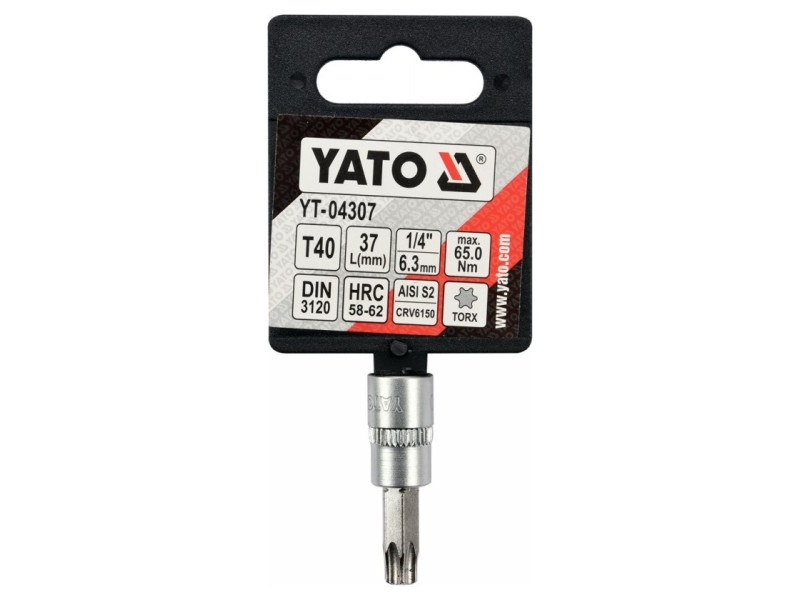 YATO Bit cheie tubulară Torx 1/4" T40 CrV - 2 | YEO