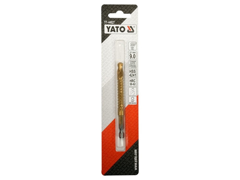 YATO Burghiu de frezat metalic 9,0 x 102 mm suport bit HSS-TiN - 2 | YEO