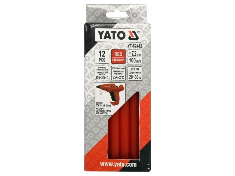 YATO Cartuș adeziv 7 x 100 mm roșu (12 buc) - 1 | YEO