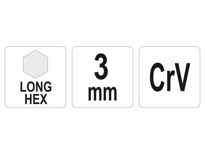 YATO Cheie Allen lungă 3,0 mm / 20 x 100 mm CrV - 2 | YEO