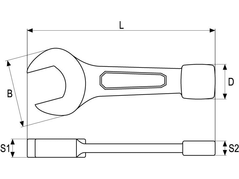 YATO Cheie cu impact 41 mm / 225 mm CrV - 1 | YEO