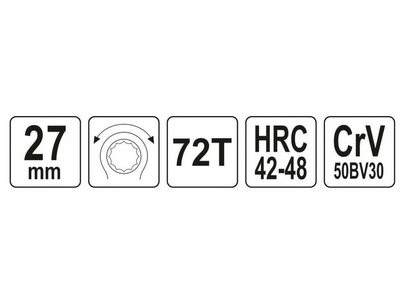 YATO Cheie stea cu clichet 27 mm / 280 mm CrV