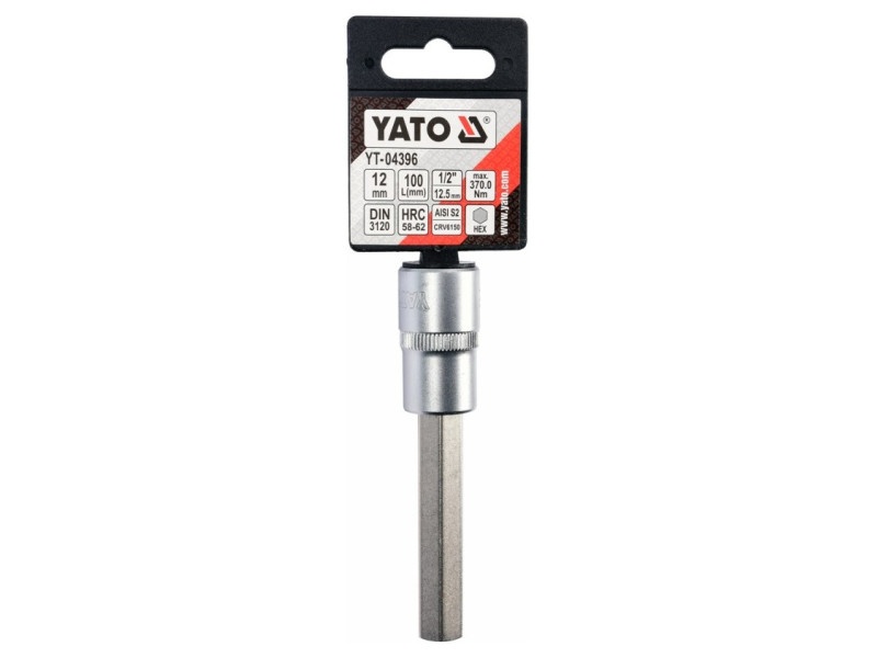 YATO Cheie tubulară cu bit lung Imbus 1/2" 12 mm CrV - 2 | YEO