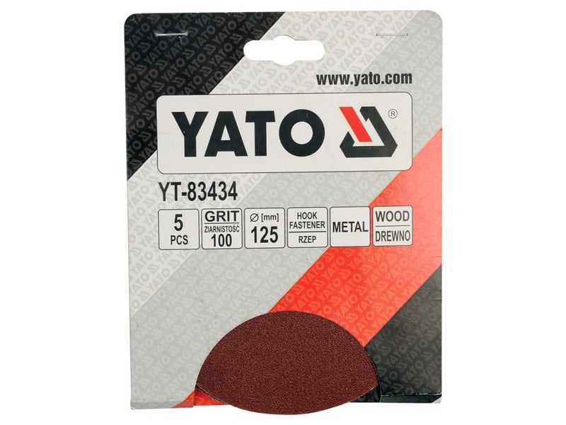 YATO Disc de fixare Velcro 125 mm / P100 (5 buc) - 1 | YEO