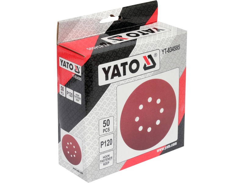 YATO Disc de fixare Velcro 150 mm / P120 8 găuri (50 buc) - 2 | YEO