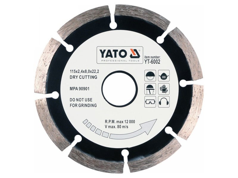 YATO Disc de tăiere diamantat 115 x 2,1 x 8,0 x 22,2 mm segmentat