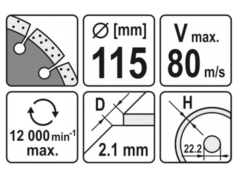 YATO Disc de tăiere diamantat 115 x 2,1 x 8,0 x 22,2 mm segmentat - 2 | YEO