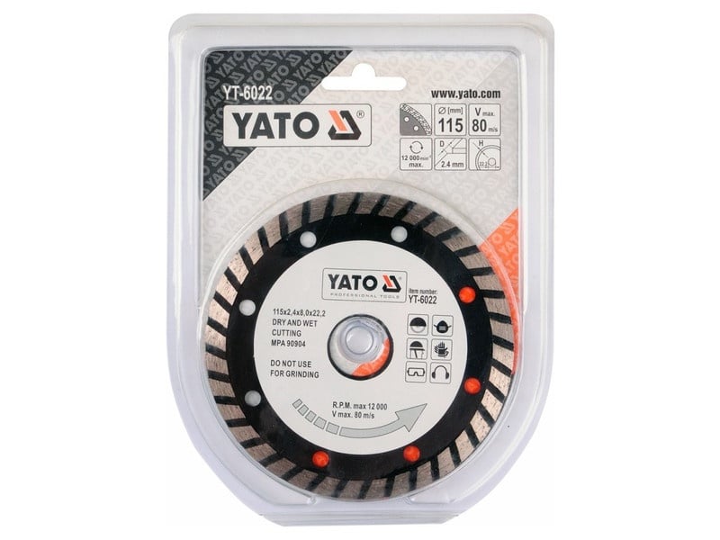 YATO Disc de tăiere diamantat 115 x 2,4 x 8,0 x 22,2 mm turbo - 1 | YEO