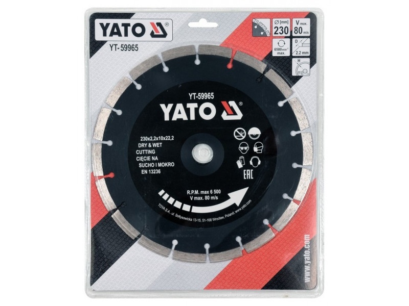 YATO Disc de tăiere diamantat 230 x 2,2 x 10 x 22,2 mm segmentat - 1 | YEO