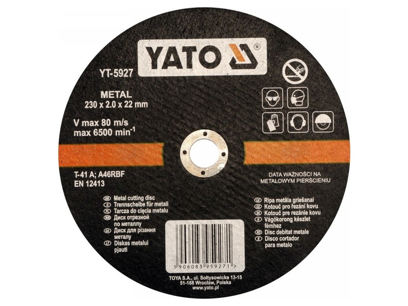 YATO Disc de tăiere pentru metal 230 x 2,0 x 22 mm