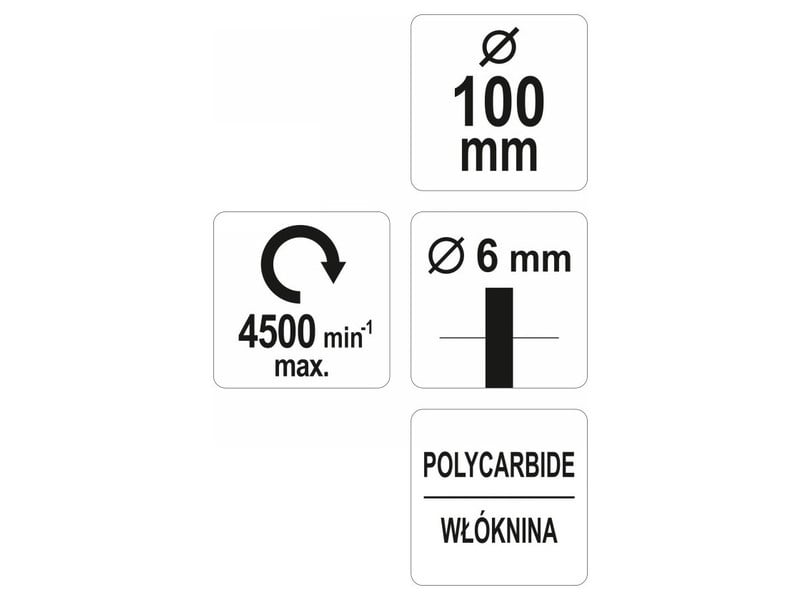 YATO Disc negru cu știft 100 mm