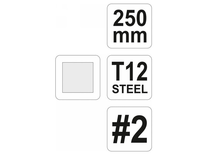 YATO Filă pătrată 250 mm / #2 mediu
